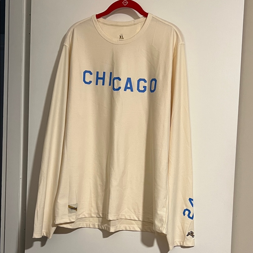 Tracksmith Chicago 2024 Marathon Van Cortland Long Sleeve Shirt Ivory XL